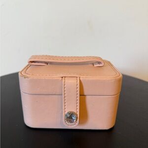 Mini Pink Travel Jewelry Box with Handle